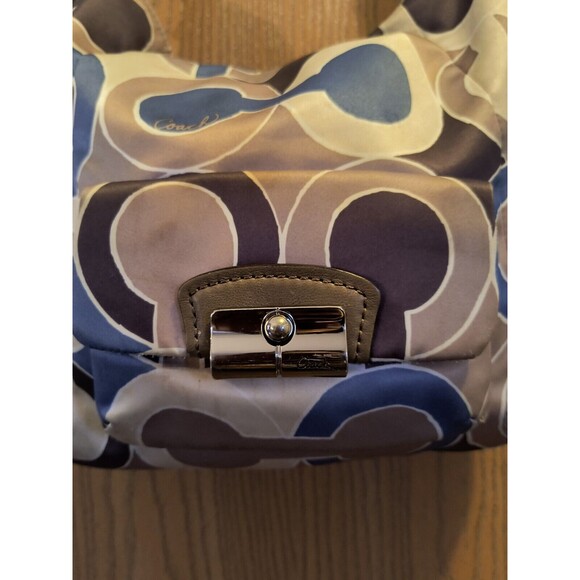 Coach Kristin 16494 Shoulder Bag Blue Brown Cream No Crossbody Strap - Picture 5 of 16